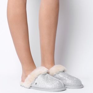 🌸🌷Scuffette II Sparkle in Silver Glitter Slide